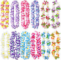 Millennial Essentials 12 Pack Thickened Hawaiian Leis Floral Necklace for Hula Dance Luau Party, Party Favors Celebrations and Decorations
