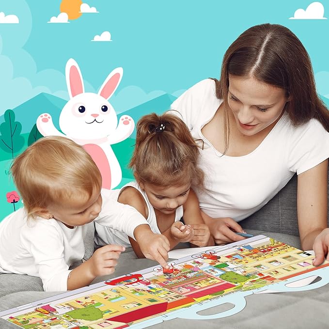 2PC Rabbit Reusable Sticker Books for Toddlers 3+ Years, Educational Preschool Toys for Baby Kids Fashion Activity, Creative Sticker Story Books for Toddlers Age 3+ Birthday Gifts