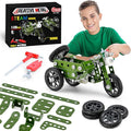 Creative Sets Building Toys Motor Tricycle Set-139 Pieces DIY Building Stem Projects Toys for Kids Boys Ages 8-12,Metal Building Toys Set Gifts for Model Military Motorcycle Fans