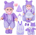 ZNTWEI 12 Inch Backpack Baby Doll Playset with Washable Dolls and Accessories Includes Backpack, Bottles, Nipple, Blankets, Hats, Clothes, Socks First Baby Dolls for Toddlers 3 Years and Up