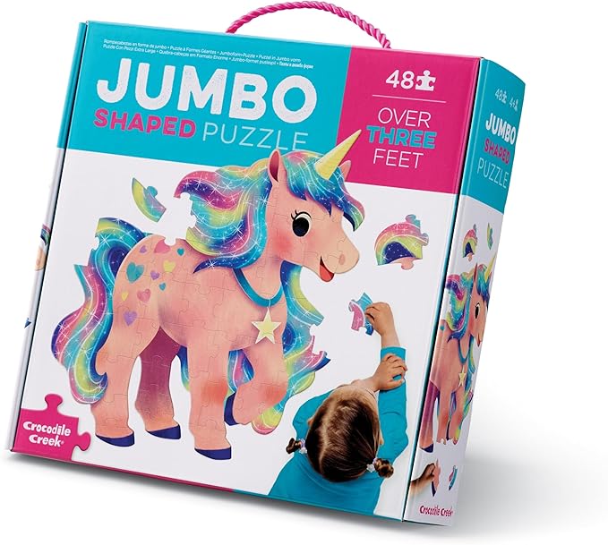 Crocodile Creek Above + Below 48-Piece Jigsaw Floor Puzzle - Fun Floor Puzzles for Kids Ages 4-8, Jumbo Unicorn
