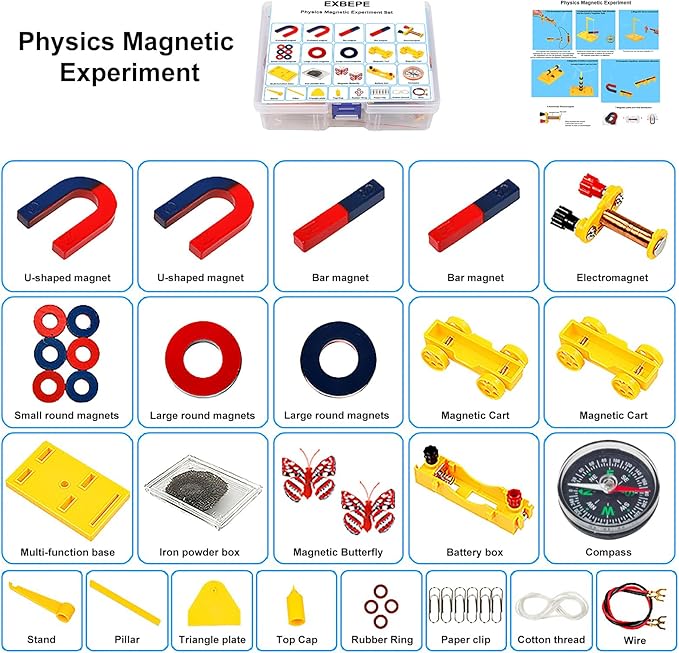 Magnet Kit Physics Science Electromagnet Experiment Set for Education Science Experiment Tools Teacher Classroom Supply