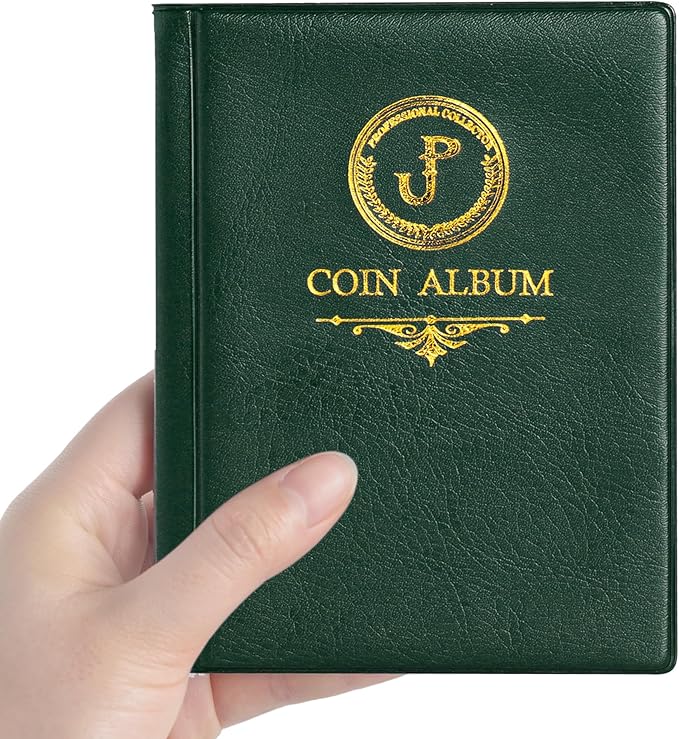 Uncle Paul Coin Album Coin Holder Coin Collection Book for Half Dollar/Small Dollar/50 Pence/Two pounds 60 Pockets CS3712GR