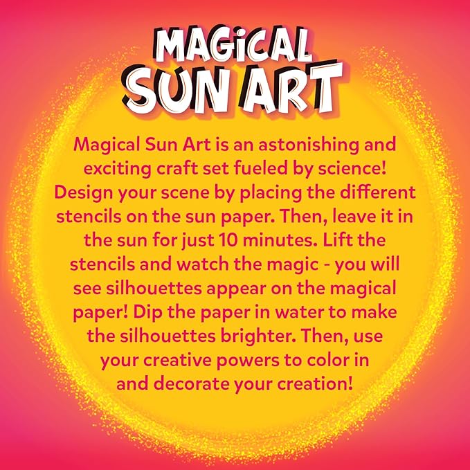 Skillmatics Sun Paper Art Kit - STEM Craft Kit for Kids with Decorative Paper, Stencils & Markers, Unicorn & Princess Designs, Mess-Free Indoor Fun, Gifts for Girls Ages 4, 5, 6, 7, 8, 9, 10, 11, 12