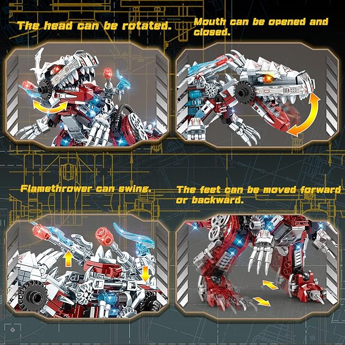 STEM 2 in1 Dinosaurs Building Kits 422PCS, Compatible with Lego Dinosaurs Bricks, Toys for Kids Age 6-10 Year Old, Educational Building Sets Best Gifts for Boy 6-10
