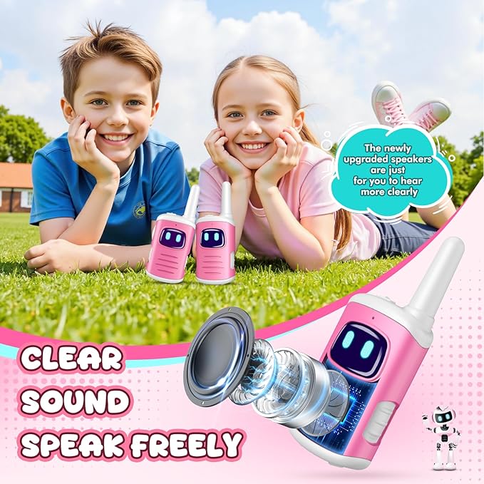 Kids Walkie Talkies Gifts for Girls: Toys Walkie Talkies for Kids 2 Pack Xmas Birthday Gifts for 3 4 5-7 Year Old Girls Grandkids Toys Age 4-5 6-8 Years Old Stocking Stuffers Pink