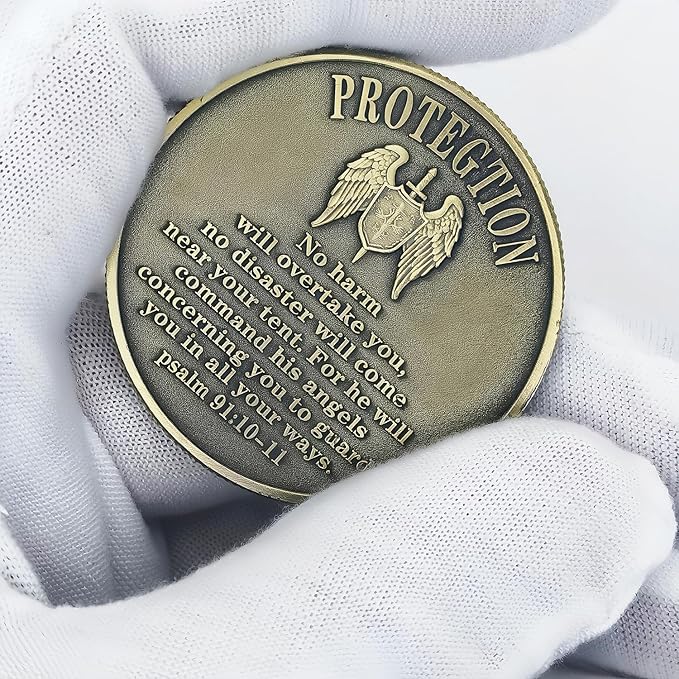 The Archangel Michael Challenge Coin Religious Coin Christian Collectible Psalm 91:10-11 (Pack of 6)