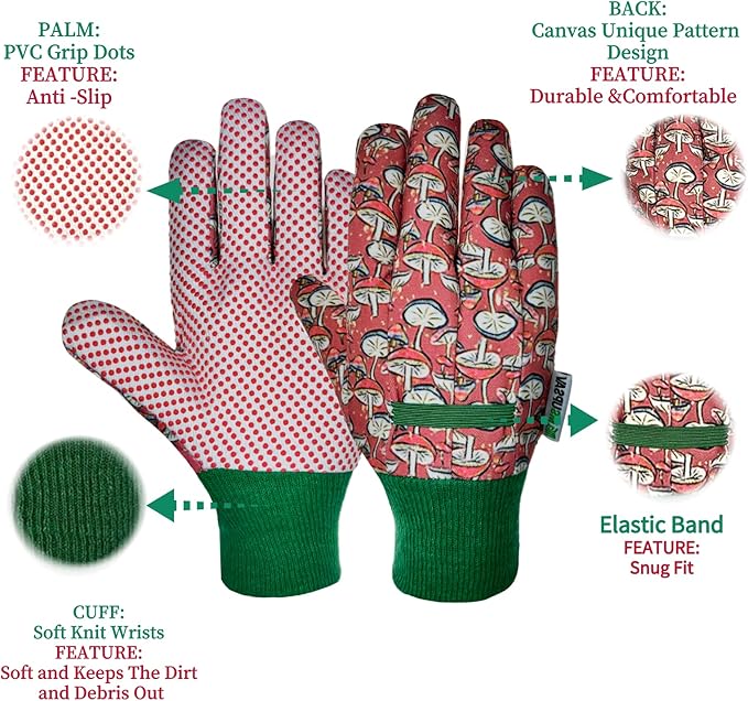 Kids Gardening and Garden Gloves for Toddler,Children's Yard Work Glove,Gift,Cute Pattern,Age3-8