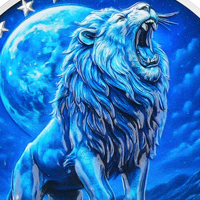 Strength in Sobriety Lion Recovery Challenge Coin Inspirational Sobriety Token for AA, NA, and Recovery Gifts Animal Series Sobriety Coin (Midnight Blue Lion)