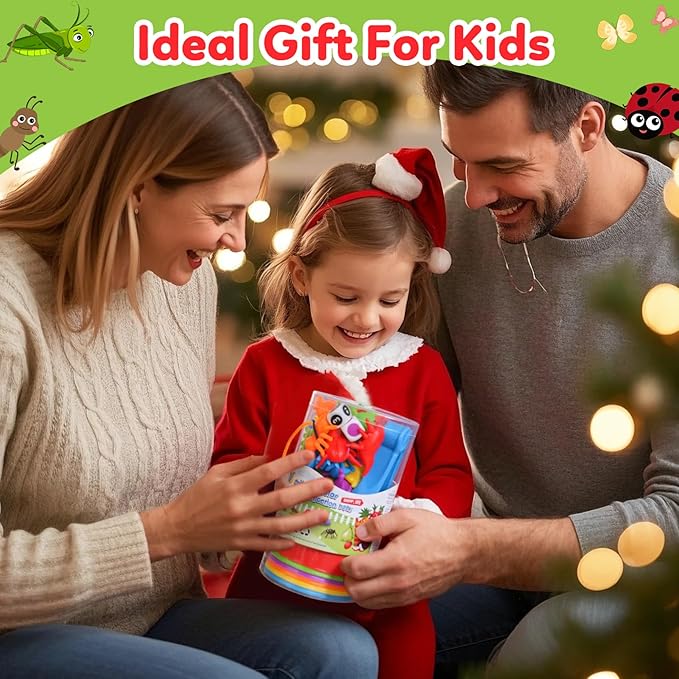 Counting Insects Matching Toys with Sorting Bowls and Games Dice Montessori Preschool Educational Activities Learning Color Sorting Fine Motor Skills Sensory Toys Birthday Gifts for 3 4 5 Year Old