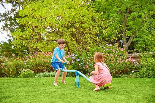 Spiro Seesaw Sit and Spin Teeter Totter with 360 Spin Kids Outdoor Play Equipment for Backyard, Playground, or Indoor Fun Boys and Girls Ages 3-10