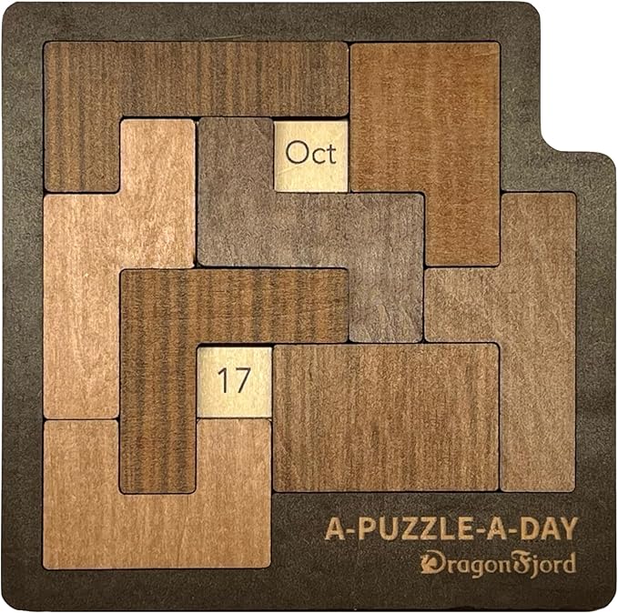 A-Puzzle-A-Day Premium Boxed Edition: The Original Calendar Puzzle with 365+ Challenges for Every Day of The Year, by DragonFjord, with Magnetic Storage Box and Hint Book.