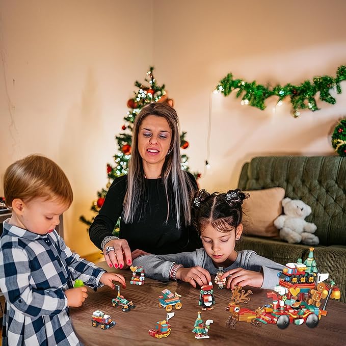 24-Day Building Block Countdown Calendar 2024 for Kids and Adults 24 Days of Building Fun with 12-in-1 Surprise Models