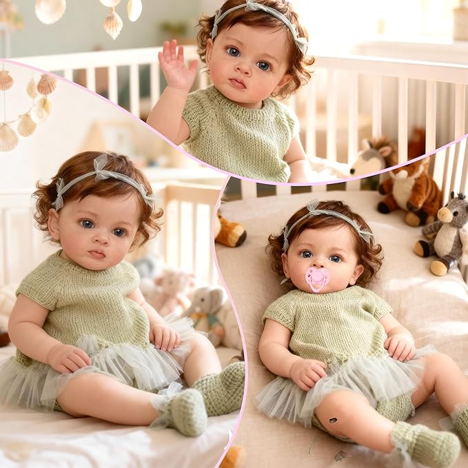 Reborn Baby Dolls Boy - 22'' Realistic Newborn Baby Doll with Blue Feeding Set & Birth Certificate - Lifelike Weighted Body for Role Play, Gift for Kids