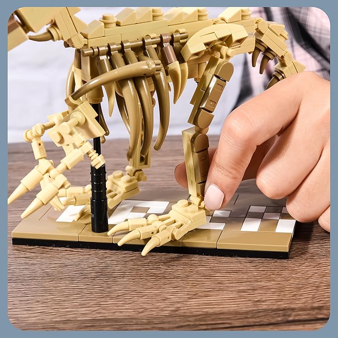Dinosaur Skeleton Building Kit & Paleontology Building Set-316PCS Excavation-Ready T.Rex Fossil Model, Adult Dinosaur Gift with Movable Joints for Collectors-Display Figures for Home&Office