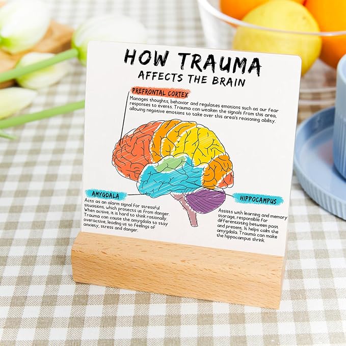 Mental Health Gifts, Therapist Office Desk Plaque, Book Center Classroom Playroom Calming Corner Sign Decorations, Psychology Gifts for Counselor, Brain Trauma Sign Wooden