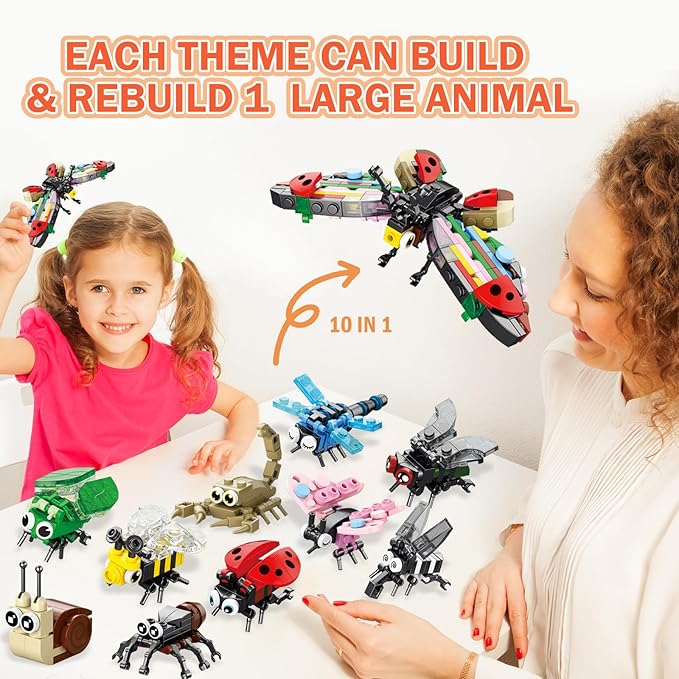30 Pack Party Favors Building Set for Kids, Mini Animals Building Block Toy, Classroom Prizes Goodie Bags Stuffer, Easter Gifts Birthday for Boy Girls Age