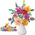 Flowers Bouquet Building Set, 887 Pcs with Flower Artificial Roses for Home Office Decoration, Gift for Mother's Day, Valentine's Day and Kids 6+/Adults Birthday