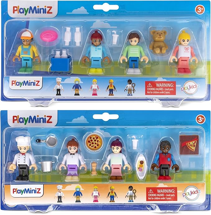 8 Toy Figures & Playsets, 2 Inch Play Peoples Set, Early Development Family Figurines for Kids, Pretend Play Toys for Children 3+ (23Pcs)