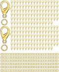 OHINGLT 700 Pieces Lobster Claw Clasps and Open Jump Rings Set, Gold Plated Bracelet Necklace Clasp for Jewelry Making