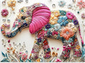 Puzzles 500 Pieces for Adults, Elephant Jigsaw Puzzle 500 Pieces for Adults Seniors Kids, Colorful Crystal Flower Puzzles Beautiful Diamond Art Puzzle Challenging, Family Game Great Gift 20.5 * 15in