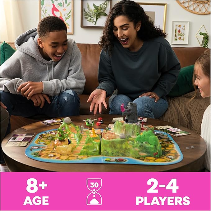 Spin Master Games, Jumanji Stampede, 3D Adventure Cooperative Board Game, for Fans of The Jumanji Movies, Face Off Against Jungle Emergencies, 2-4 Players, for Ages 8 & Up