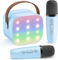 Mini Karaoke Machine for Kids, Portable Bluetooth Speaker with 2 Wireless Microphones, Most Popular Birthday Toys Gifts for Boys Girls 3 4 5 6 7 8 9 10 11 12 + Year Old Party Family School(Blue)