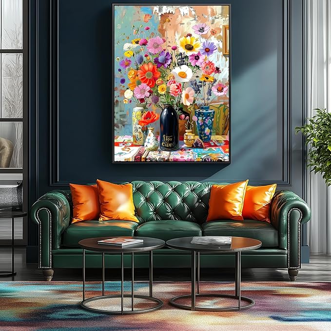 Floral Bouquet 500 Piece Jigsaw Puzzle for Adults Colorful Wildflowers & Vases Puzzle - Premium Art Puzzle for Adults, Family or Seniors - 15"x23" Challenging Puzzle with Poster