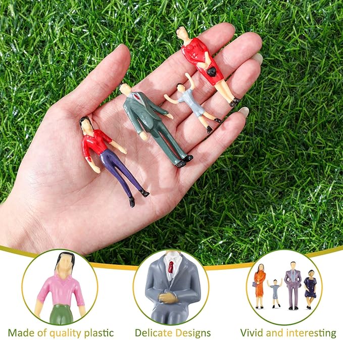30 Pcs Mini People Figurines 1: 30 Scale Tiny People Model Miniature Sitting and Standing Little Plastic Figurines for Miniature Scenes