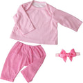 Reborn Baby Doll Accessories Pink Baby Doll Clothes 17-22 Inches Reborn Dolls Cute Newborn Outfits Gift Set for Realistic Dolls