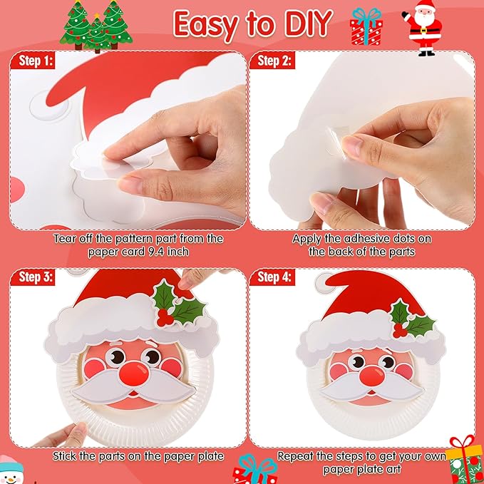 Funnymoom 24 Pcs Arts and Crafts for Kids, Halloween Plate Craft Kits Christmas Arts Craft Animal DIY Plate Kit for Halloween Xmas Holiday Party Girl Boy Preschool Classroom DIY Project(Vivid)