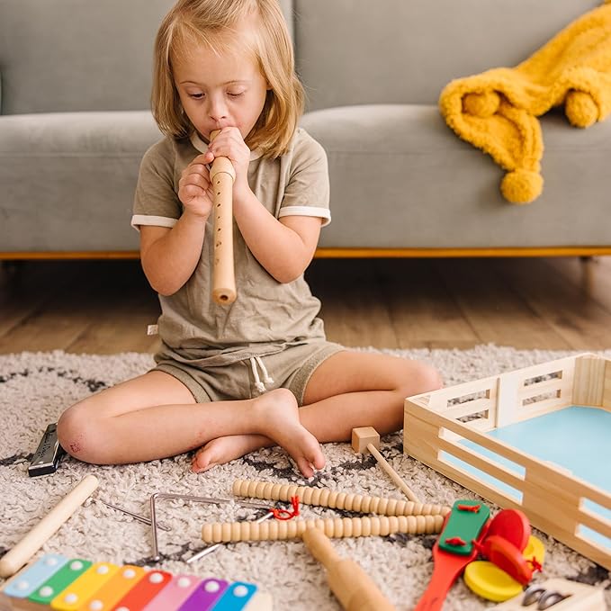 Melissa & Doug Deluxe Band Set with Wooden Musical Instruments & Storage Case