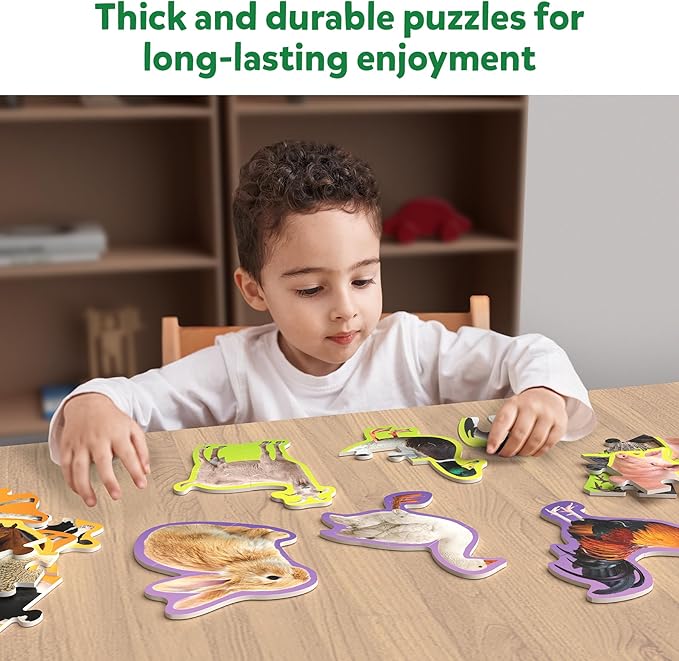 Skillmatics Step by Step Puzzles - 40 Piece Jigsaw & Toddler Puzzle, Montessori Educational Toy for Boys & Girls, Farm Animals, Travel Friendly, Gifts for Kids Ages 3, 4, 5 and Up