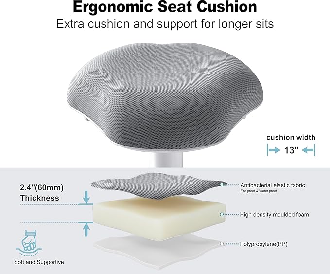 Standing Stool, Ergonomic Standing Desk Chair - Height Adjustable 22.6-32.5 Inch with Wobble Motion and Non-Slip Base, Swivel Rocking Stool for Office, Classroom, Home Use