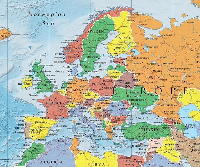 24x36 World Classic Premier Wall Map Poster (Laminated)