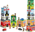 Coogam Montessori Sorting & Stacking Blocks with Nesting Garages Cars, Stackable Number Boxes for Toddlers Learning Community Helpers, Preschool Educational Toy Gift for 2 3 4 Year Old Baby