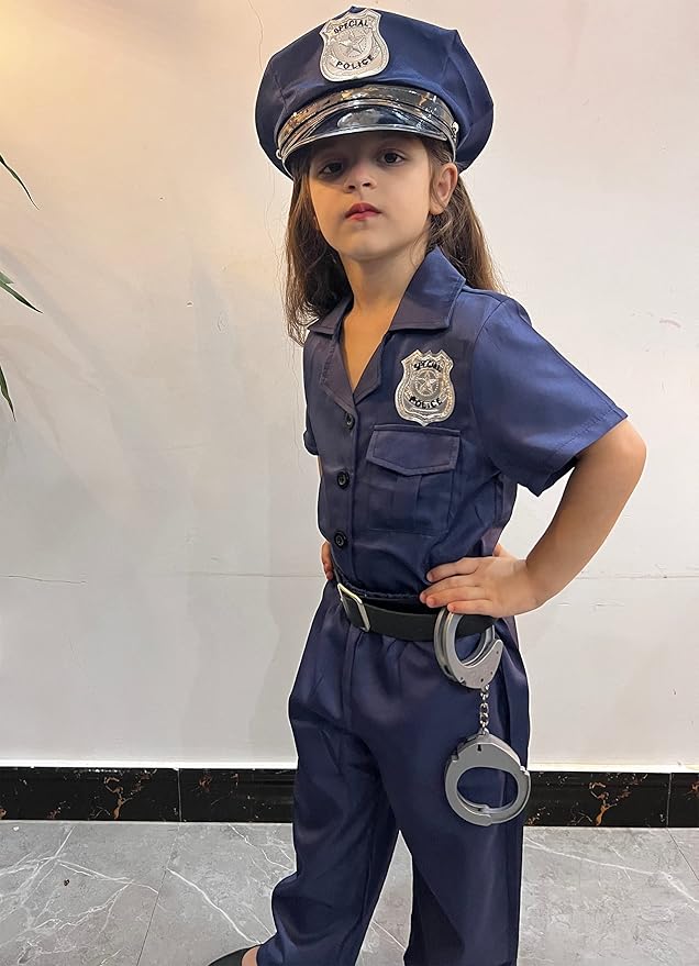 Kids Police Officer Costume for Girls - Cop Dress Up Party and Halloween Gifts