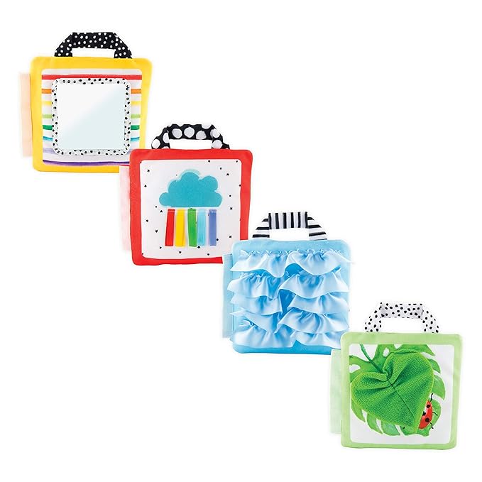 Sassy Reversible Soft Sensory Activity Panels, 4Count, Ages 0+ Months (Pack of 6)