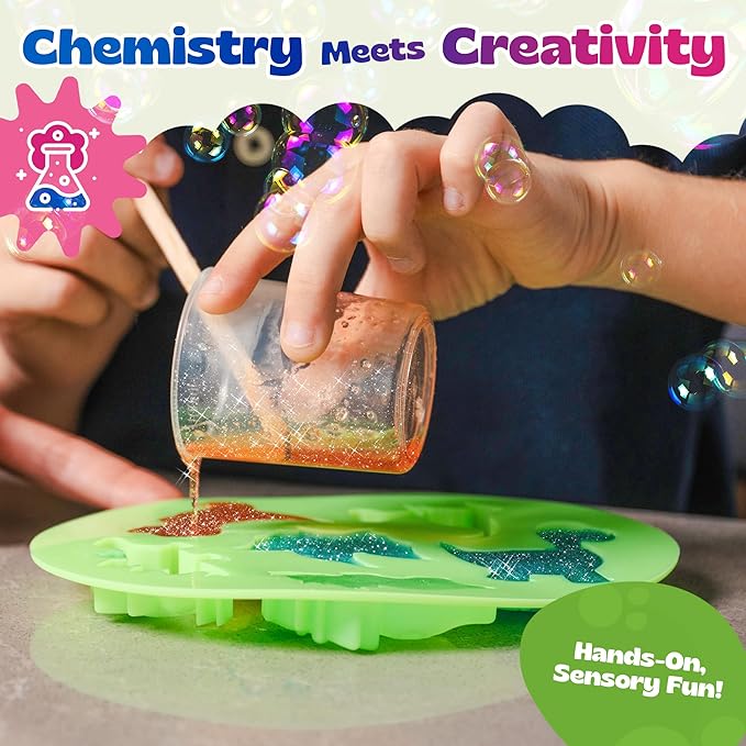 Pinwheel Crafts DIY Soap Making Kit for Kids Ages 5 6 7 8-12+ with Molds, Scents, Dye, Glitter, Foaming Net – Dinosaur Soap Making Kits for Adults Beginners Great for Science Projects and Crafts