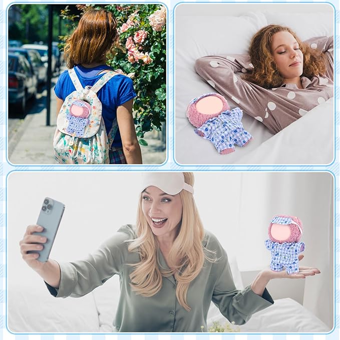 17cm Doll Clothes Pajamas Set with Pants Eye Mask Good Night Bedding Clothes Outfit Gifts Fits Most 17cm Dolls Accessories for DIY Dress up Lovers (Blue Floral)