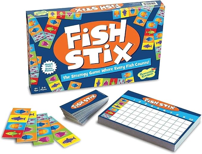 Peaceable Kingdom Award Winning Fish Stix The Kids' Board Game Where Every Fish Counts 2-4 Players Ages 6+