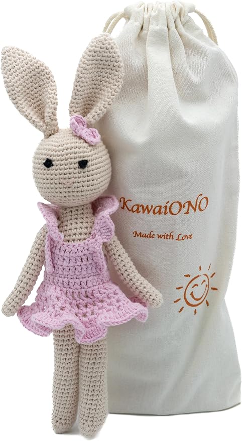 Bunny Family Mom, Handmade Crochet Plushie Doll, Amigurumi, Baby/Toddler Doll