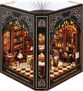 Book Nook Kit with Nightlight – Type-C and Battery Powered DIY Bookshelf Decor, Perfect for Home and Office Gift（Classical Library）