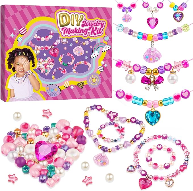 Charm Bracelet Making Kit for Kids,Jewelry Making Kit Gifts for Kids 6-12 Year, Birthday Gift,Girls Toys Ages 6,7,8,9,10