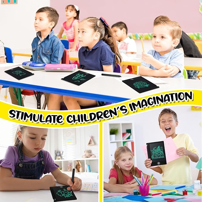 24 Pieces LCD Writing Tablet Bulk Kids Mini Drawing Pad 4.5 Inch Electronic Doodle Board Kids Party Favor Classroom Gift(Black Frame)