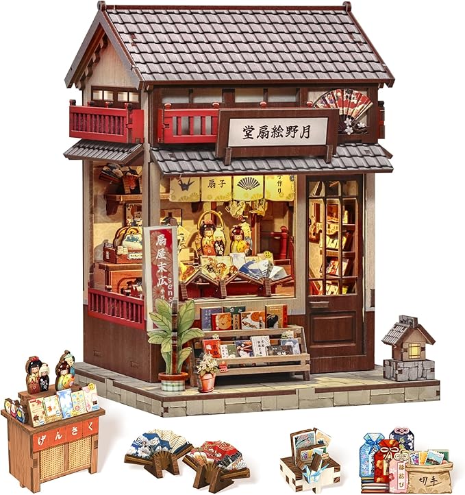 Book Nook Kit, DIY Miniature House Kits for Adult and Teens, Dollhouse Tiny Booknook Garden House Bookshelf, DIY Craft Gifts for Family and Friends (Tsukino Eogi-dou)