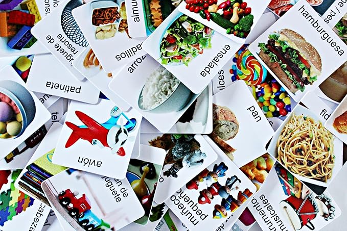 Smile4Autism Loose Visual Picture Cards, Receptive and Expressive Language, Speech Articulation Therapy, ASD, ADD, ADHD, Apraxia, & Stroke Patients (Small Laminate, Spanish Looose Lami)