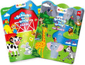2 Sets Reusable Sticker Books for Toddlers, Jelly Sticker Activity Books, Toddler Craft Activities Toddler Travel Toys -Farm Animals, Safari