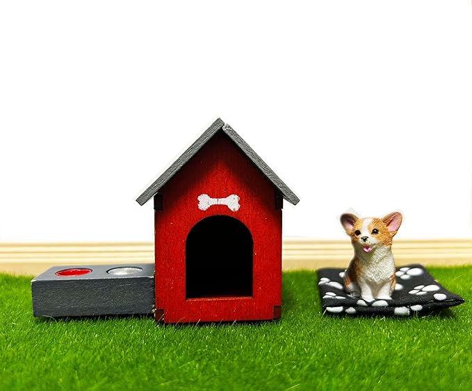 Enhanced Dollhouse Family Pets Miniature Dollhouse Animal Set (Dog)
