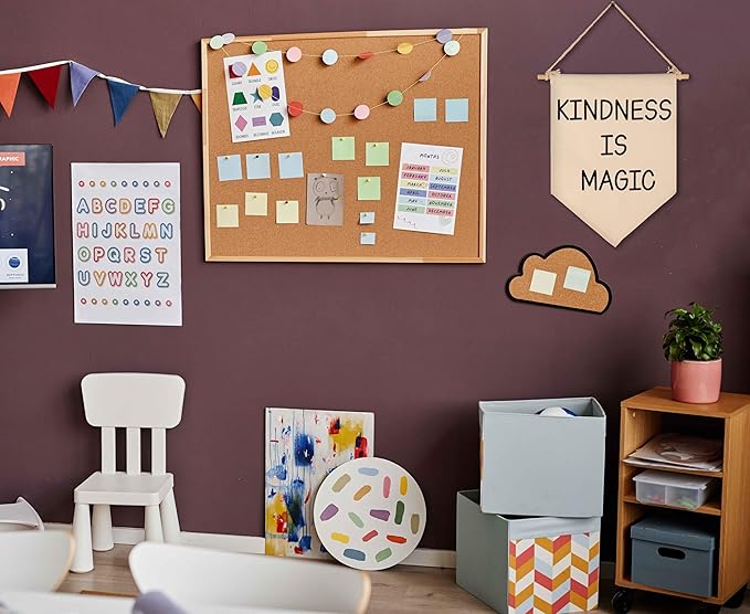 Kindness is Magic-Canvas Hanging Pennant Flag Banner Wall Sign Decor Gift for Kids Girl Teen Nursery Bedroom Playroom Front Door-Birthday Christmas Gift